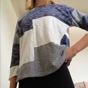 White and blue pattered sweater